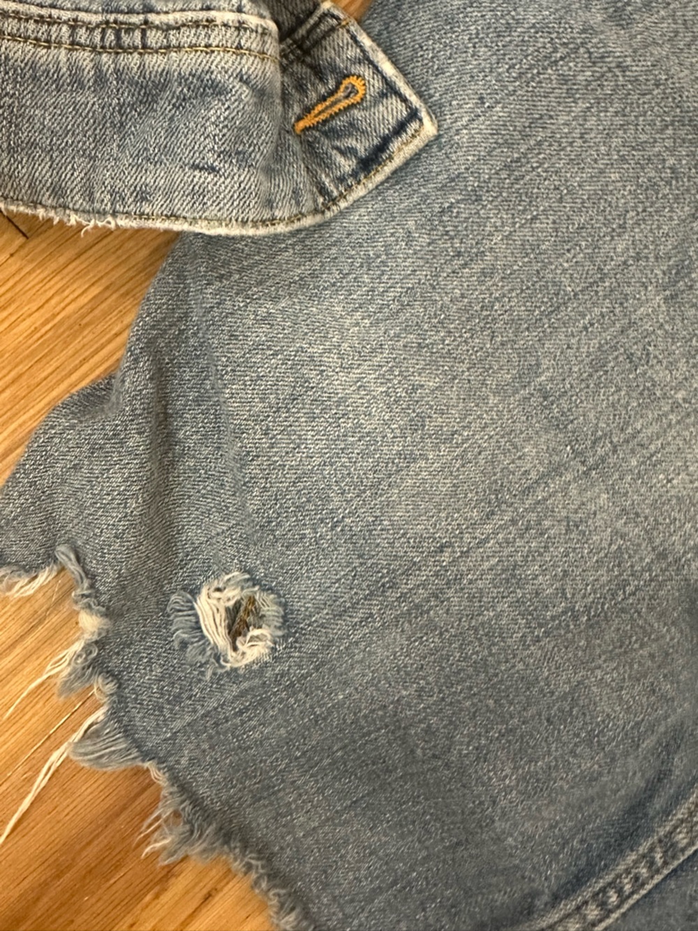 Distressed grunge festival Denim Jacket free people boho - Picture 7 of 12